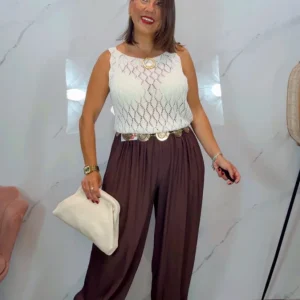 Pantalón Bombacho Lazo Marrón