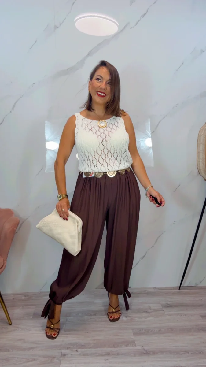 Pantalón Bombacho Lazo Marrón