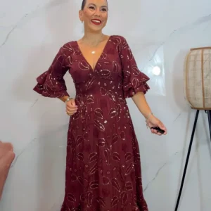 Vestido Moroco Burdeos